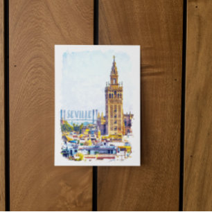 Vintage Seville Spain Cathedral City View Postcard
