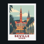 Vintage Seville, Spain Cathedral Travel Postcard<br><div class="desc">Experience the vibrant culture and rich history of Seville, Spain, with this vintage postcard featuring its stunning architecture, lively plazas, and colourful street life. Home to the iconic Giralda Tower, the majestic Seville Cathedral, and the beautiful Alcázar Palace, Seville is a city that enchants visitors with its flamenco rhythms and...</div>