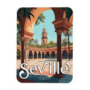 Vintage Seville, Spain - Classic Spanish Souvenir Magnet