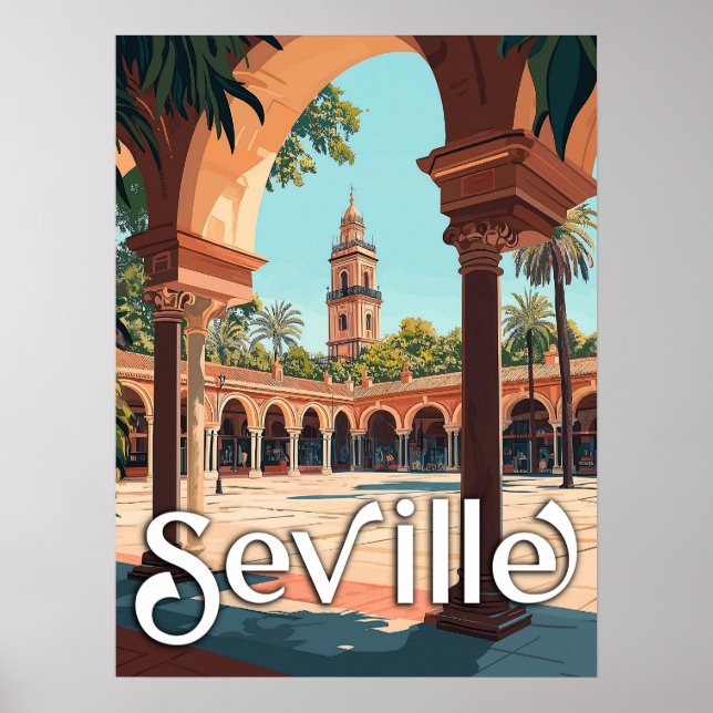 Vintage Seville, Spain - Classic Spanish Souvenir Poster (Front)