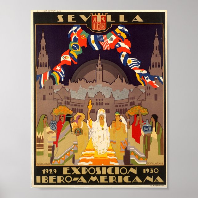 Vintage Seville Spain Expo 1919 Poster (Front)