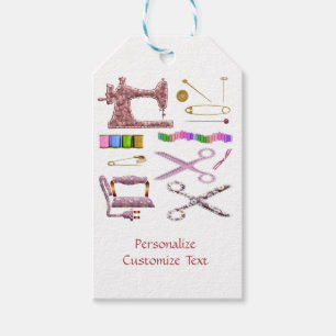 Vintage Sewing Accessories for Seamstress Tailor Gift Tags