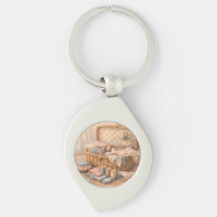 Vintage Sewing Basket Cottagecore Pastel