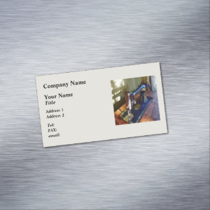 Vintage Sewing Machine and Shadow Magnetic Business Card