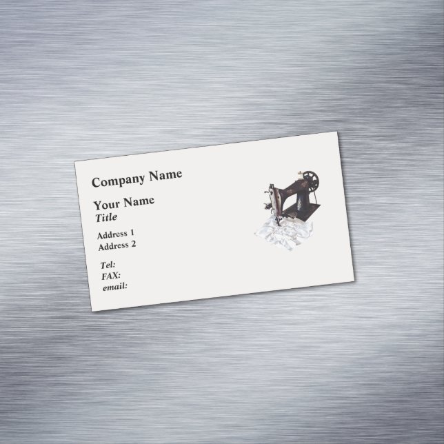 Vintage Sewing Machine Circa 1900 Magnetic Business Card (In Situ)