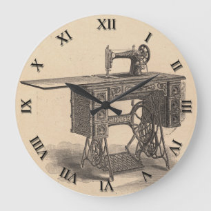 Vintage Sewing Machine Clock