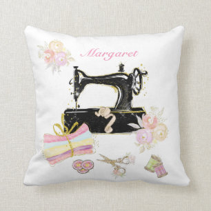 Vintage Sewing Machine Cushion