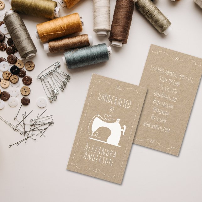 Vintage Sewing Machine Handcraft By Business Card (Vintage Sewing Machine Hand Craft Business Card)