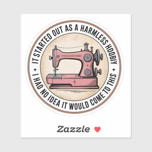 Vintage Sewing Machine Hobby Sticker (Sheet)