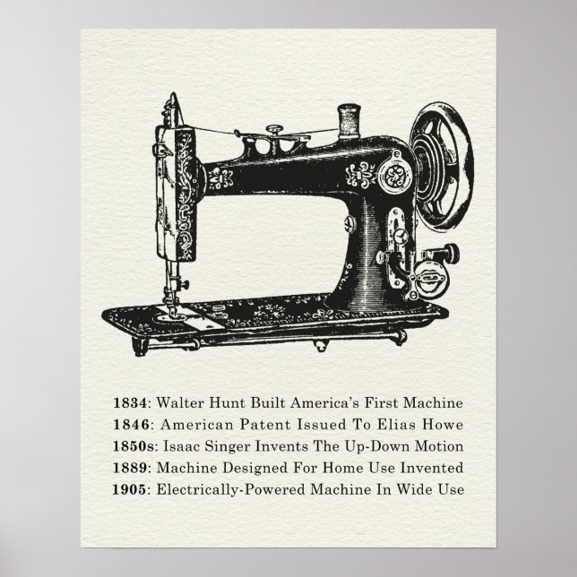 Vintage Sewing Machine Poster (Front)