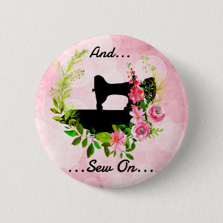 Vintage Sewing Machine Quilting Craft Theme 6 Cm Round Badge