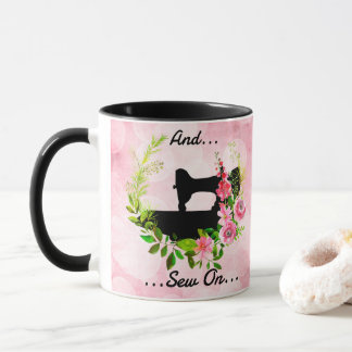Vintage Sewing Machine Quilting Craft Theme Mug