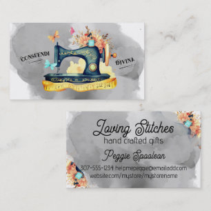 Vintage sewing machine seamstress quilter card