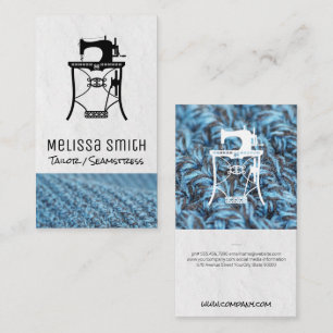 Vintage Sewing Machine Seamstress Tailor Business Card