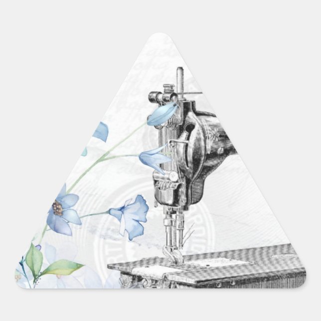 vintage-sewing-machine-sew-needle triangle sticker (Front)