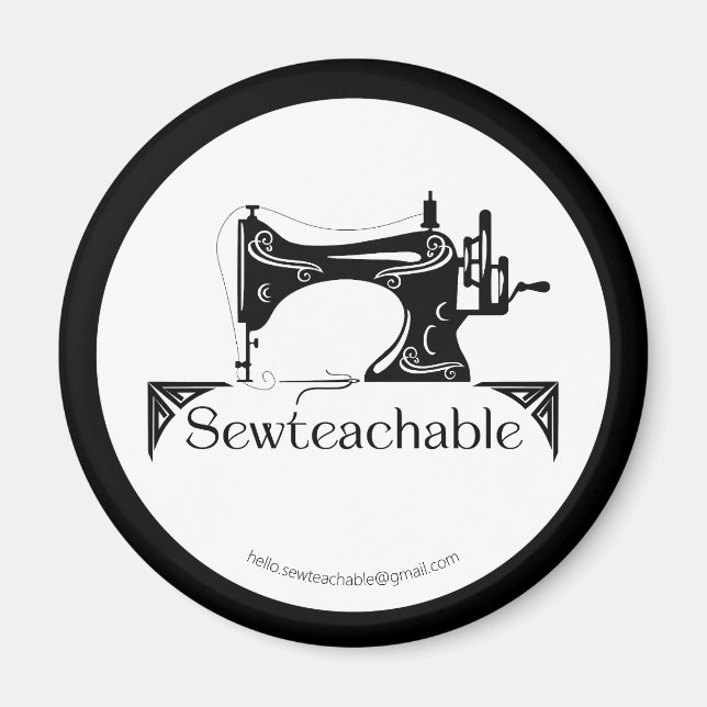 Vintage Sewing Machine, Sewteachable Magnet (Front)