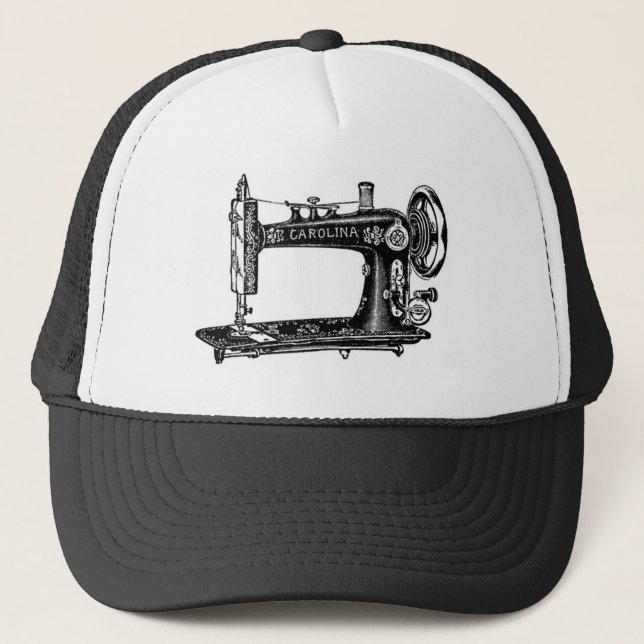 Vintage Sewing Machine Trucker Hat (Front)