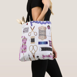 Vintage Sewing & Seamstress Decor Tote Bag