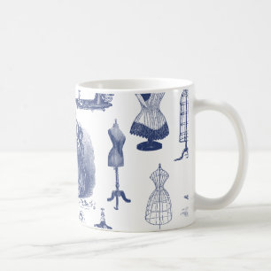 Vintage Sewing Toile Coffee Mug