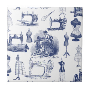 Vintage Sewing Toile Tile