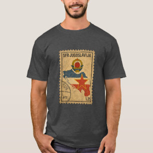 Vintage SFR Yugoslavia Stamp Design T-Shirt