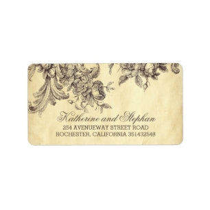 Vintage Shabby and Chic Flourishes Wedding Label