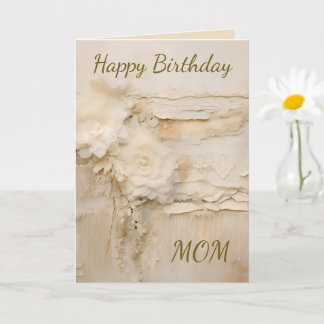 Vintage Shabby Chic Beige Lace Flower Mom  Card