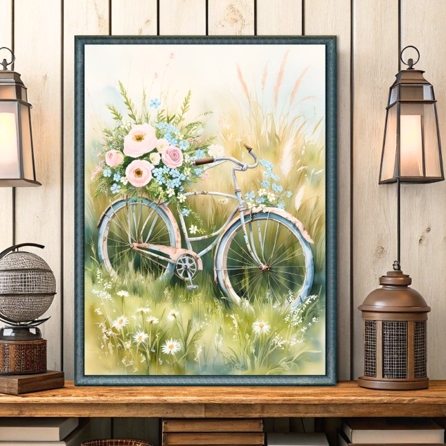 Vintage Shabby Chic Bicycle Wall Art (Creator Uploaded)