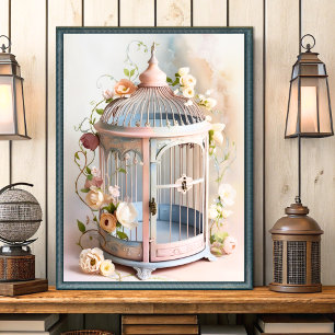 Vintage Shabby Chic Birdcage Wall Art