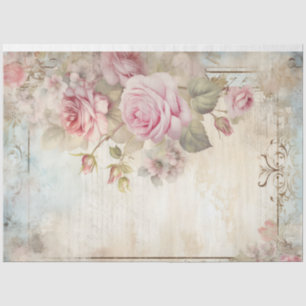 Vintage shabby chic blush English roses ephemera Tissue Paper