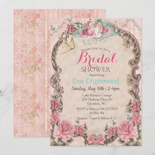 Vintage Shabby Chic Bridal Shower Invitation