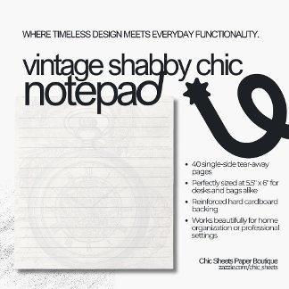 Vintage Shabby Chic Design Notepad