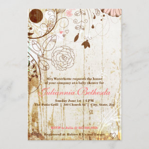 Vintage Shabby Chic Floral BabyShower Invite
