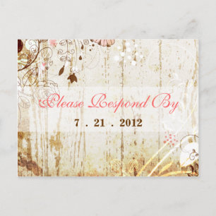 Vintage Shabby Chic Floral Reception Postcard