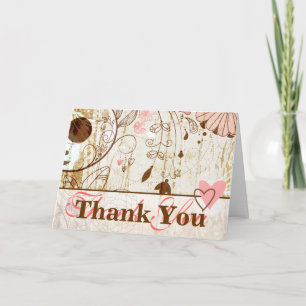 Vintage Shabby Chic Floral Thank You Card