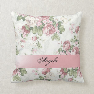 Vintage Shabby Chic Flowers-Personalized Cushion