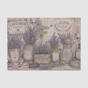 Vintage Shabby Chic Lavender Market Old Letter Tissue Paper