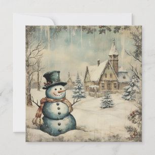 Vintage Shabby Chic Merry Christmas Card