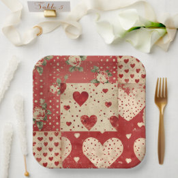 Vintage shabby chic paper plate