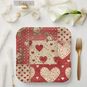 Vintage shabby chic paper plate