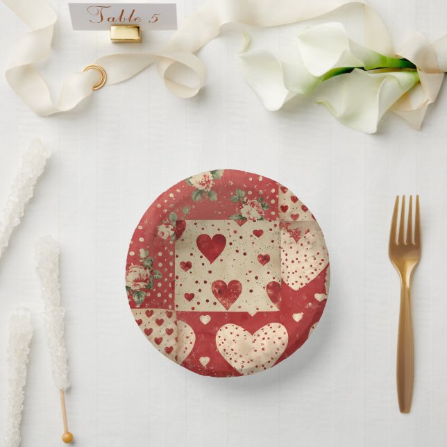 Vintage shabby chic  paper plate (Wedding)