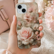 Vintage Shabby Chic Pastel Pink Rose