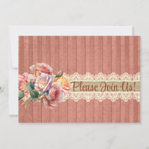Vintage Shabby Chic Personalised Shower Invitation