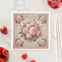 Vintage Shabby Chic Pink Rose Floral