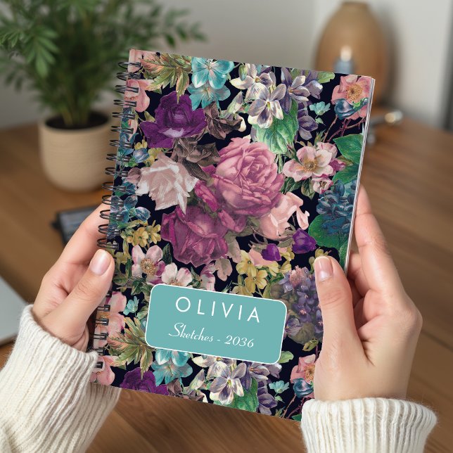 Vintage Shabby Chic Pink Roses Pattern Notebook (Creator Uploaded)