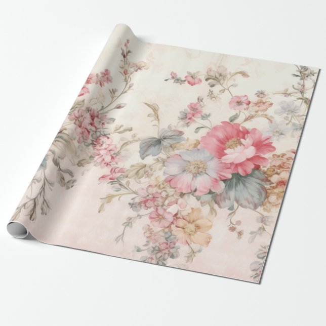 vintage shabby chic pink  wrapping paper (Unrolled)