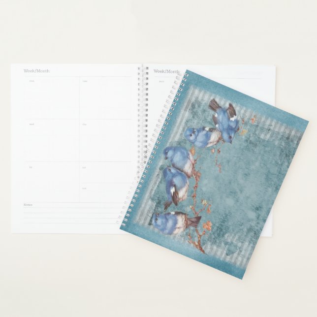 Vintage Shabby Chic Pretty Floral Birds Planner (Display)