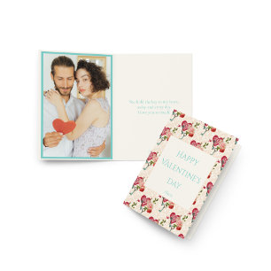 Vintage Shabby Chic Red Roses & Key to My Heart Holiday Card