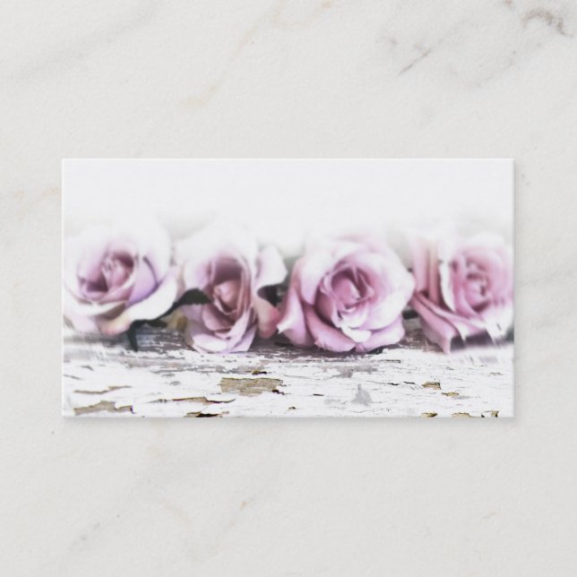Vintage Shabby Chic Roses Business Cards (Front)