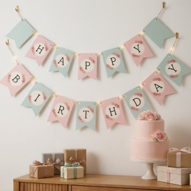 Vintage Shabby Chic Roses Frame Bunting (Creator Uploaded)